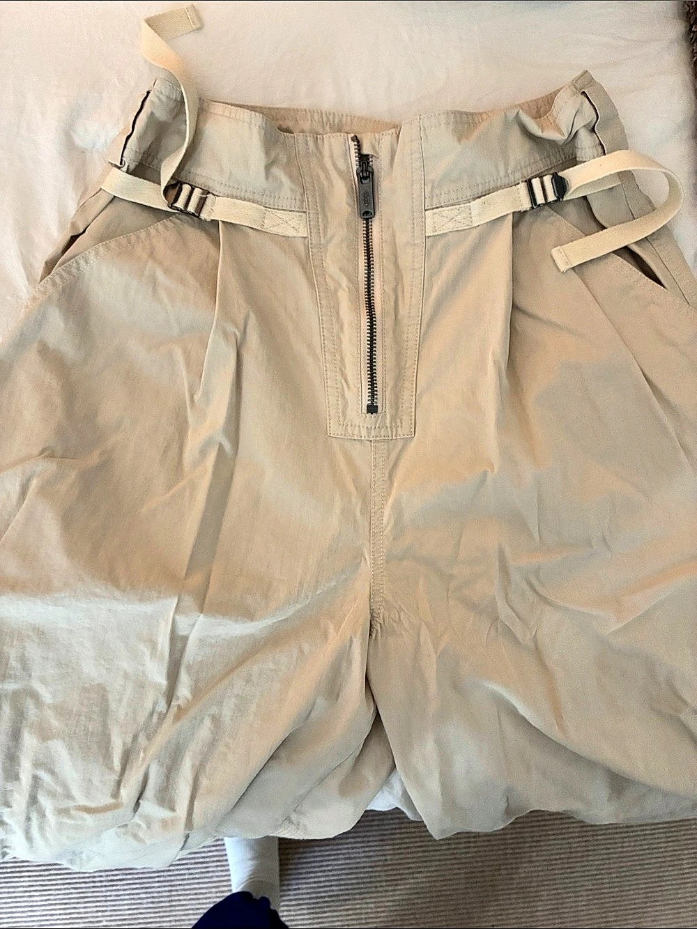 Free People Utility Track Pants in Beige